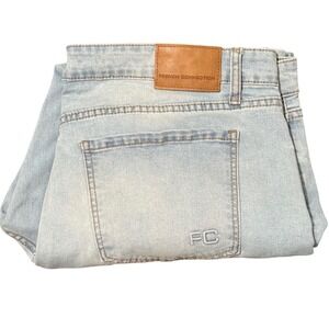 French Connection Mens Light Wash Straight Leg Denim Jeans W38 L30 Light Blue